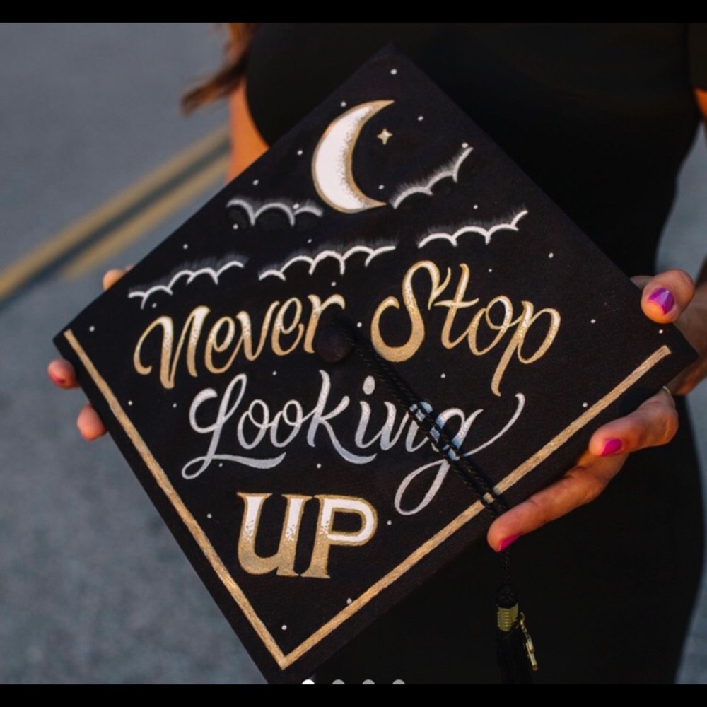 Black custom graduation cap